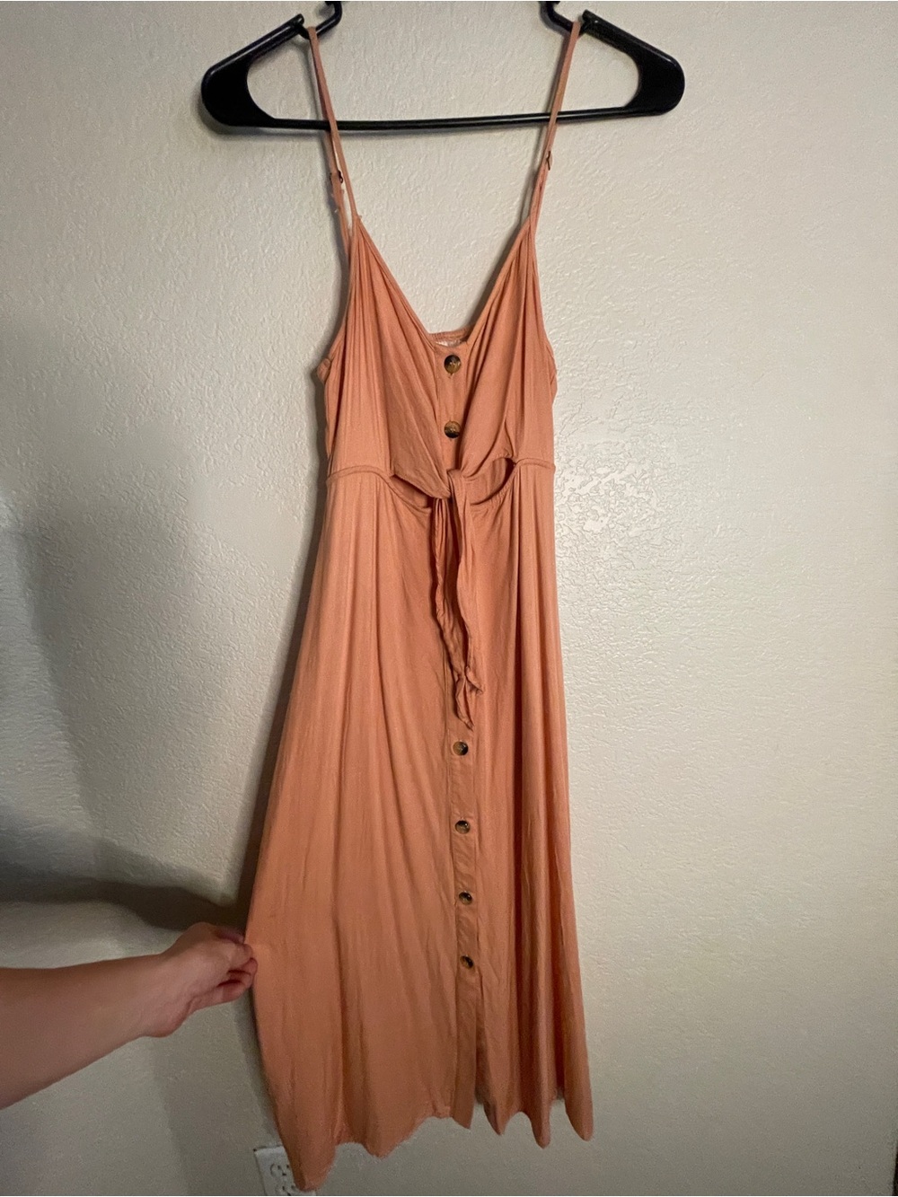 4 for 16$ Mimi Chica Peach Button-Front Tie-Waist Maxi Dress